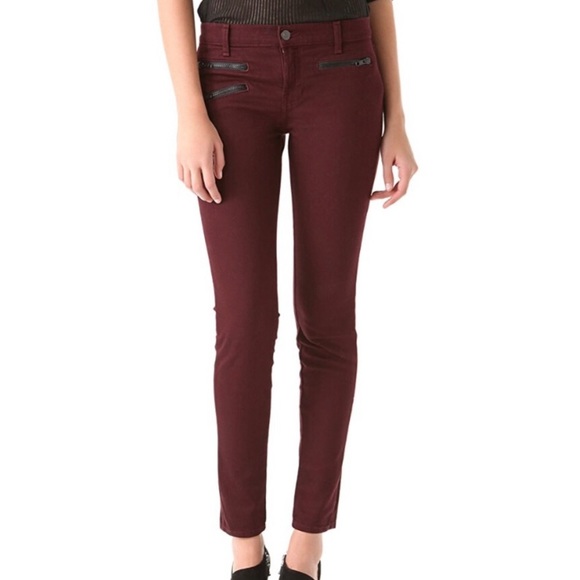 J Brand Denim - JBrand Zoey Triple Zip Skinny Jeans in Lava